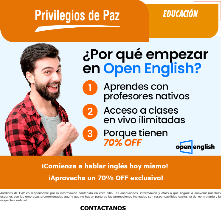 open 70 offOpen English 70 off - Educaci&oacute;n